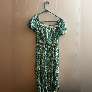 Indigo Rose Floral Green Maxi Dress